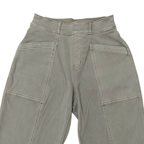 Spanx Pants Womens XS Green Stretch Twill Straight Leg Comfort Pull On Utility - Picture 3 of 11